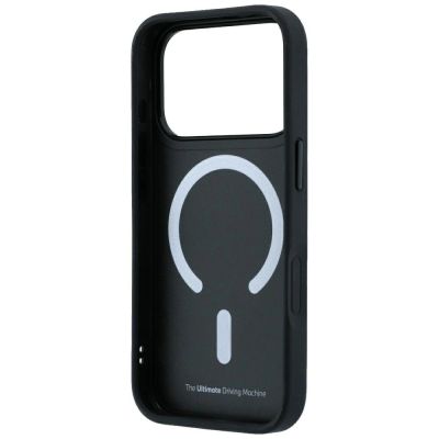 7. BMW M Kevlar Blue Print Ring Metal Logo MagSafe Hülle für iPhone 18 Pro / 17 Pro - Schwarz
