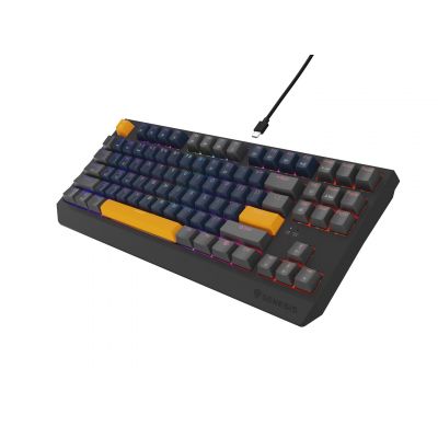 7. GENESIS THOR 230 TKL Gaming-Tastatur USB + RF Wireless + Bluetooth QWERTY Schwarz, Blau, Grau, Orange