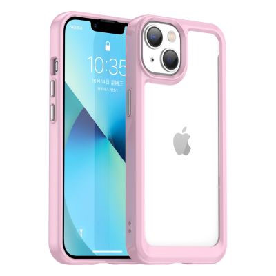 Outer Space Case iPhone 14 Plus Hardcover mit Gelrahmen Pink