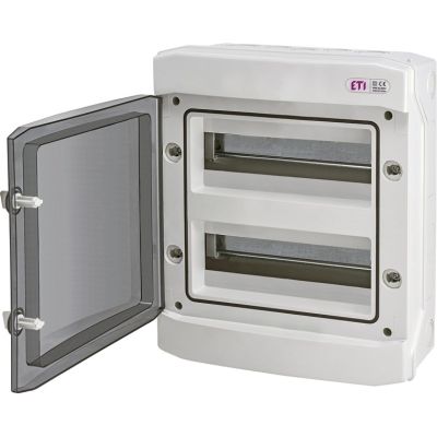 Kunststoff-Schaltschrank NT 24M 2x12M IP65 IK07 384x319x144, Rauchschutztür, weiß, DIDO 1500VDC