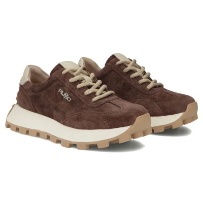 5. braune Leder-Plateau-Sneaker Filippo DP7498