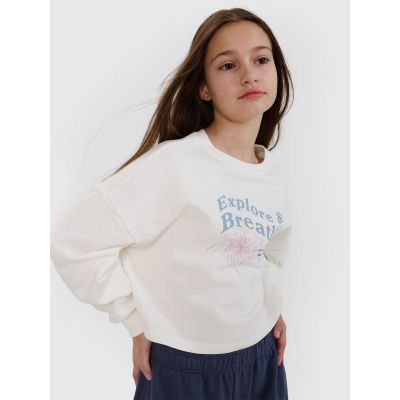 Mädchen-Sweatshirt ohne Kapuze, 4F 4FJWSS25TSWSF1483-11S
