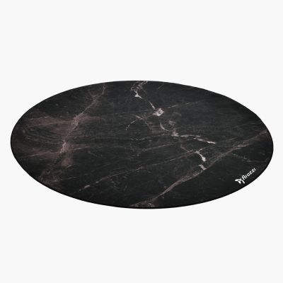 Arozzi Zona Runde Bodenmatte Schwarz, Marmoroptik Mikrofaser, Gummi