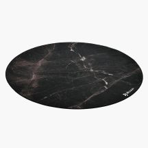Arozzi Zona Runde Bodenmatte Schwarz, Marmoroptik Mikrofaser, Gummi