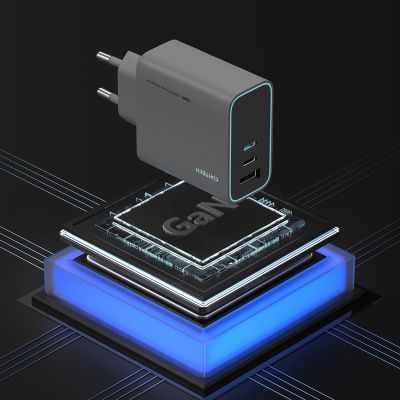 7. Cuktech CUKAD653EUGR 65W GaN-Wandladegerät 2 x USB-C 1 x USB-A - Grau