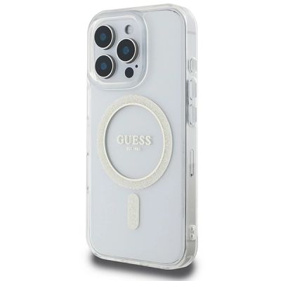 2. Guess IML Glitter Circle MagSafe Case für iPhone 16 Pro Max - Transparent