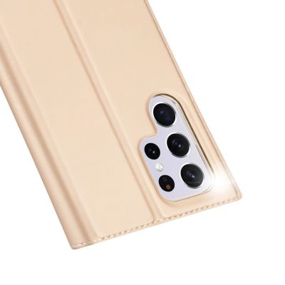 3. Dux Ducis Skin Pro booktype case schutzhülle aufklappbare hülle für Samsung Galaxy S22 Ultra golden