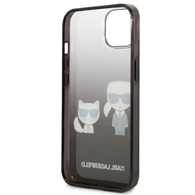 7. Karl Lagerfeld Gradient Ikonik Karl&Choupette Hülle für iPhone 13 mini - Schwarz