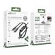 5. Acefast C5 USB-C – USB-C / USB-C 2in1 100 W 480 Mbit/s Kabel – Schwarz