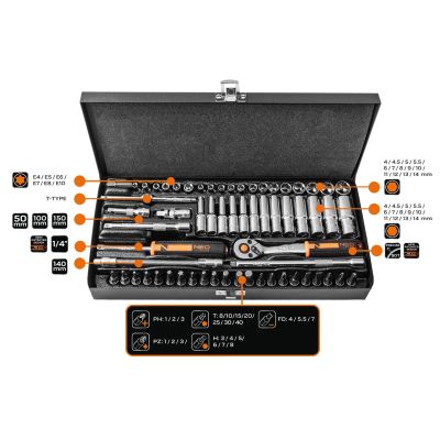 4. NEO Tools 10-008 Steckschlüssel/Steckschlüsselsatz