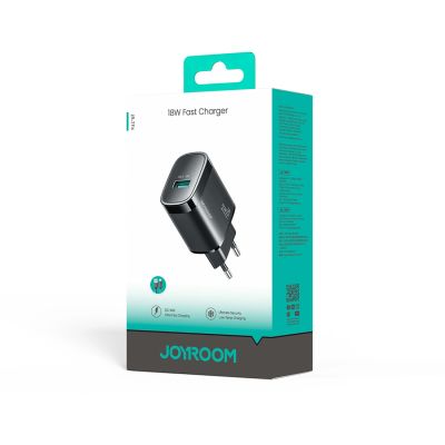 2. Joyroom JR-TF4 18W Wandladegerät mit 3A USB-A - USB-C 1m Kabel - schwarz