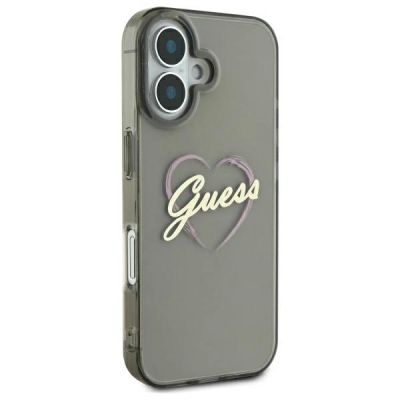 4. Guess IML Heart Hülle für iPhone 16 Plus – Schwarz