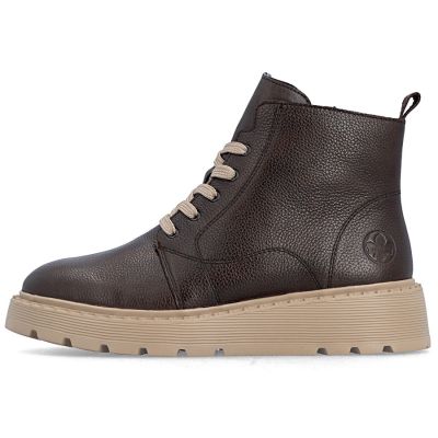 3. Braune Keilstiefeletten aus Leder für Damen, Modell Rieker 70405-25