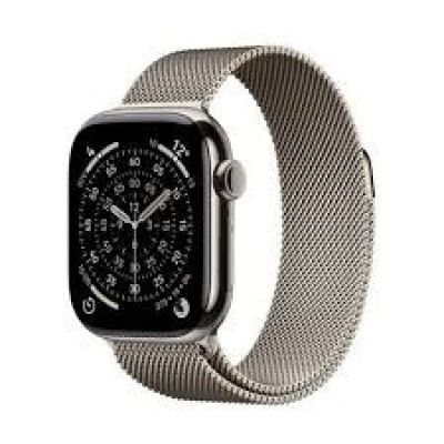 Apple Watch Series 11 GPS + Cellular 42 mm Gehäuse aus natürlichem Titan mit natürlicher Milanaise-Schlaufe