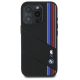 3. BMW Silikon Cut Tricolor Lines MagSafe Hülle für iPhone 16 Pro – Schwarz