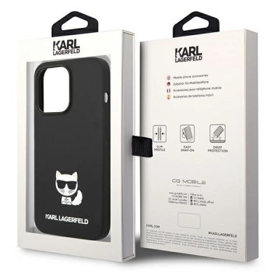 8. Karl Lagerfeld KLHCP14XSLCTBK iPhone 14 Pro Max 6,7 "Hardcase schwarz / schwarzer Choupette-Body aus Silikon
