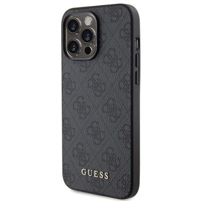 2. Guess 4G Metal Gold Logo iPhone 15 Pro Max Hülle - Grau