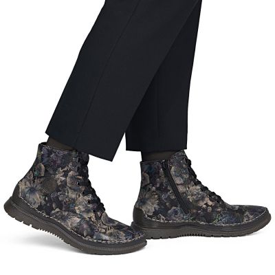 6. Gefütterte Damen-Ankle-Boots mit Blumenmuster Rieker 53632-90