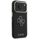 4. Guess Grained & Big Resin Logo Case für iPhone 18 Pro / 17 Pro - Schwarz