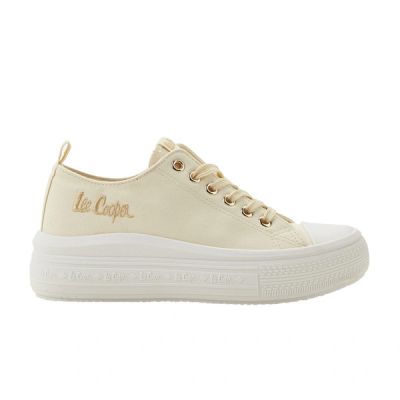 2. Lee Cooper Damenschuhe, sportliche Sneaker, beige Plateau, modisch