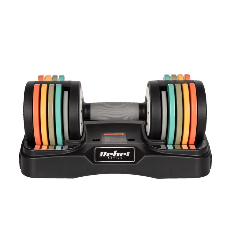 3. REBEL ACTIVE AUTOMATISCH VERSTELLBARE HANTELN AUS GUSSEISEN, SET 2X10 KG, 1 KG SCHLÄGE RBA2335