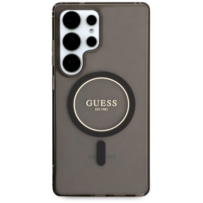 3. Guess Glitter Circle Classic Logo MagSafe Hülle für Samsung Galaxy S25 Ultra schwarz