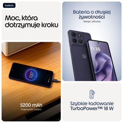 8. Motorola Moto G17, 17,1 cm (6,72 Zoll), Dual-SIM, Android 15, USB Typ-C, 4 GB RAM, 128 GB interner Speicher, 5200 mAh Akku, Lila