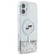 4. Karl Lagerfeld Flüssigglitzer Karl & Choupette Kopf Magsafe Hülle für iPhone 16 Plus - Transparent