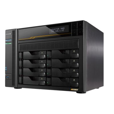 7. NAS Asustor AS6808T; Tower; 8x (3,5" SATA HDD/ 2,5" SSD); AMD Ryzen Embedded V3C14; 16 GB ECC DDR5 SODIMM (max. 64 GB), 2x 10GbE, 2x 5GbE, 4x M.2 2280 NVMe PCIe 4.0, 2x USB 4.0, 2x USB 3.2 Gen, 1x optionale 10GbE-Karte