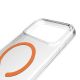 4. Puro Lite Mag TPU+PC Hülle kompatibel mit MagSafe für iPhone 17 Pro Max - Transparent mit orangefarbenem Ring