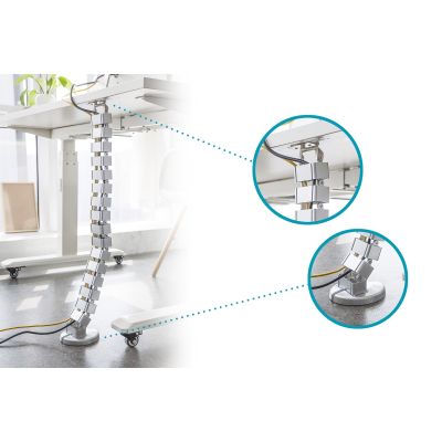 5. Kabelorganizer (Wirbelsäule), verstellbar, flexibel, 1,3 m, silber