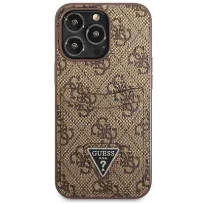 3. Guess 4G Triangle Logo Cardslot Hülle für iPhone 13 Pro / 13 – Braun