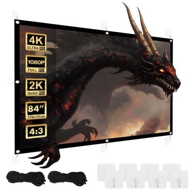 7. MACLEAN Projektionsleinwand 84", 175 x 131 cm, 25 mm Rand, 4:3, Spannhaken MC-166