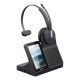 2. Yealink WH64 Workstation Mono Headset mit Kabel und kabellosem Kopfbügel, Büro-/Callcenter-Anschluss, USB Typ-C, Bluetooth und Ladestation, Schwarz