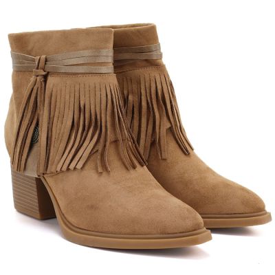 4. Damen-Cowboystiefel mit Fransen, gefüttert, kamelfarben, M.Daszyński