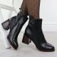 5. Schwarze Damen-Lederstiefeletten mit Zierabsatz Filippo DBT7363