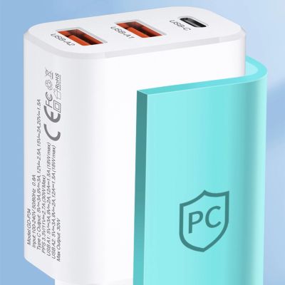 11. Wozinsky CWCUCW 30W USB-C / 2 x USB-A Wandladegerät - Weiß
