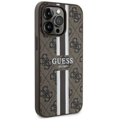 4. Guess GUHMP13LP4RPSW iPhone 13 Pro / 13 6,1" braun/braunes Hardcase 4G bedruckte Streifen MagSafe
