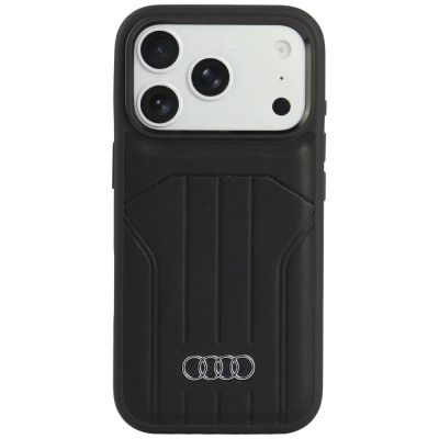 Audi MagSafe-Schutzhülle aus Kunstleder für iPhone 18 Pro / 17 Pro – Schwarz
