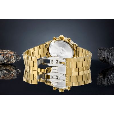 6. Herrenuhr Giewont Chronograph Saphir Gold Schwarz GW4580-B4