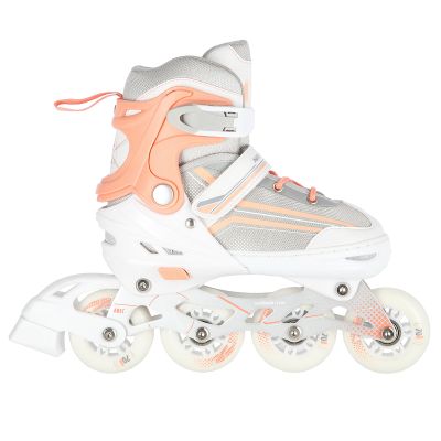 3. NILS Extreme NH18190 2-in-1 Rollschuhe, weiß und pink, Größe L (39–43), mit austauschbarer Hockey-Kufe