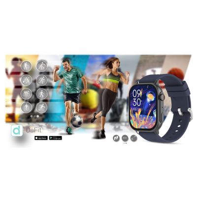 16. Smartwatch Gravity GT15-4 mit blauem Silikonarmband + Titanarmband