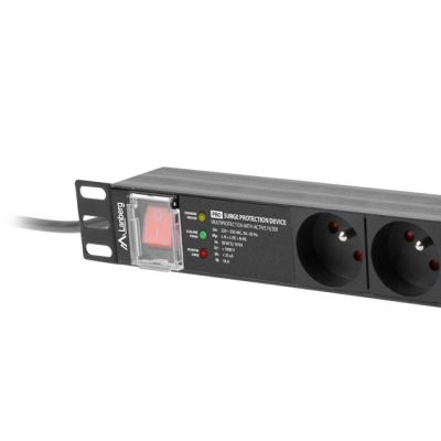 2. LANBERG PDU PRO 19" Rack-Stromleiste (1 HE, 16 A, 7 x 230 V PL, 2 m, Schwarz) PDU-PRO-07E-0200-BK