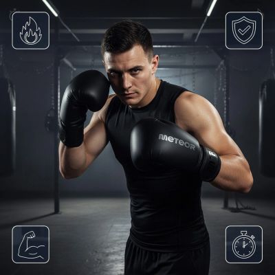 24. Meteor 12 oz Trainingsboxhandschuhe, Klettverschluss, PU