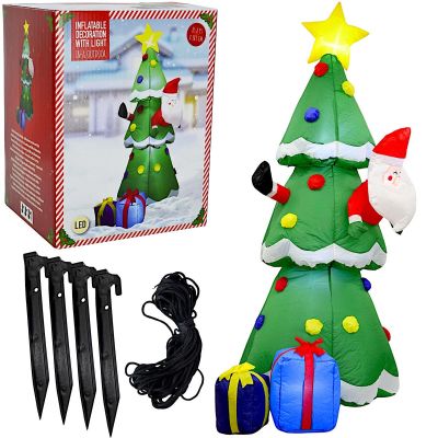 Selbstaufblasbarer, aufblasbarer Weihnachtsbaum für den Außenbereich, 183 cm, LED