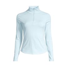 CASALL Damen Serene Langarmshirt mit halbem Reißverschluss, Blau