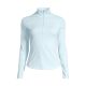 CASALL Damen Serene Langarmshirt mit halbem Reißverschluss, Blau