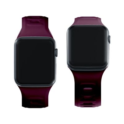 6. 3mk Silikon- Watch für Apple Watch 42 / 44 / 45 / 49 mm – Burgunderrot