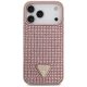3. Guess Strass Dreieck Logo Hülle für iPhone 17 Pro Max - Rosa