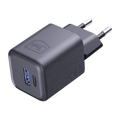 23. 3mk Hyper Charger PD 33W GaN QC4+ PPS AFC FCP SCP 1A1C Wandladegerät – Schwarz